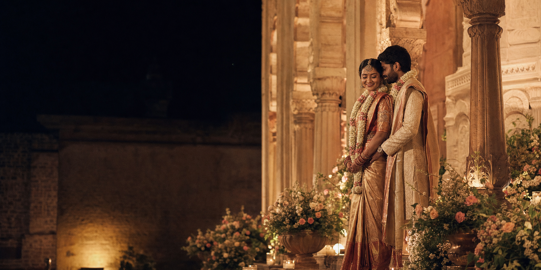 A couple on their wedding day